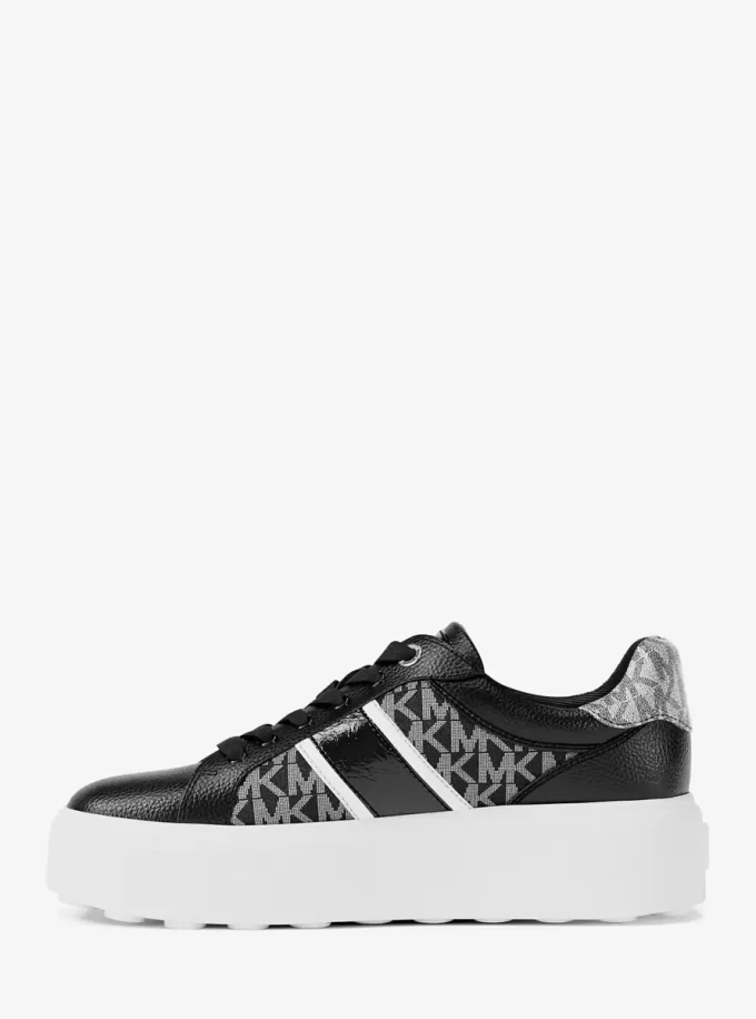 Romey Signature Logo Stripe Platform Sneaker Romey Signature Logo Stripe Platform Sneaker