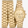 Runway 18K Gold-Plated Stainless Steel Triple Wrap Watch