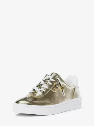 Scotty Embellished Metallic Leather Sneaker