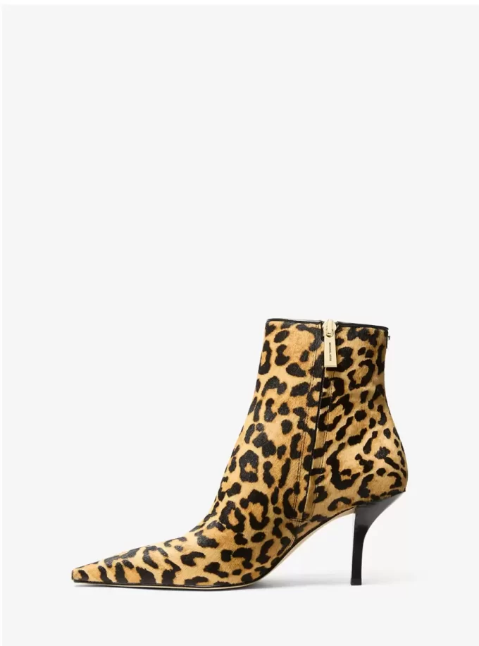Selina Leopard Print Calf Hair Ankle Boot