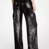 Sequined Georgette Cargo Pants Sequined Georgette Cargo Pants