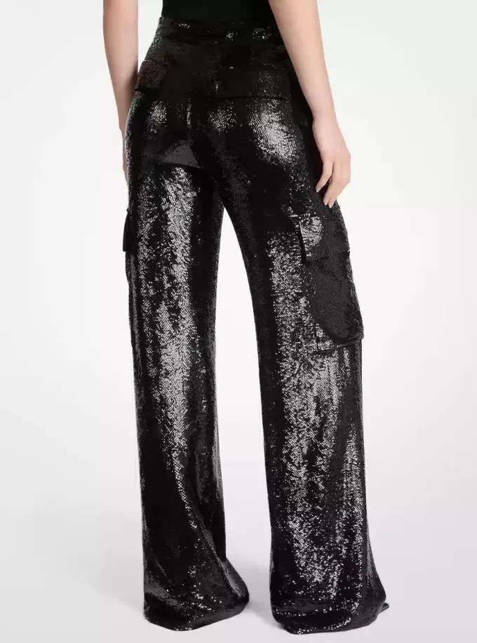 Sequined Georgette Cargo Pants Sequined Georgette Cargo Pants