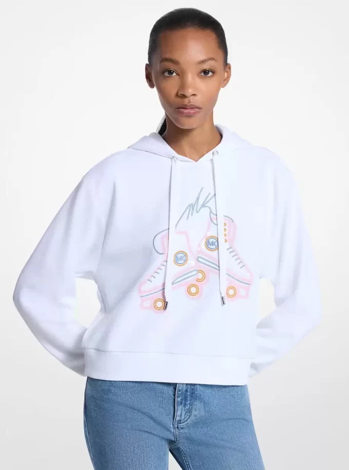 Sequined Graphic Cotton Blend Hoodie Sequined Graphic Cotton Blend Hoodie