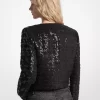 Sequined Tweed Cropped Jacket