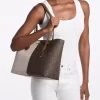 Sheila Large Two-Tone Signature Logo Tote Bag Sheila Large Two-Tone Signature Logo Tote Bag