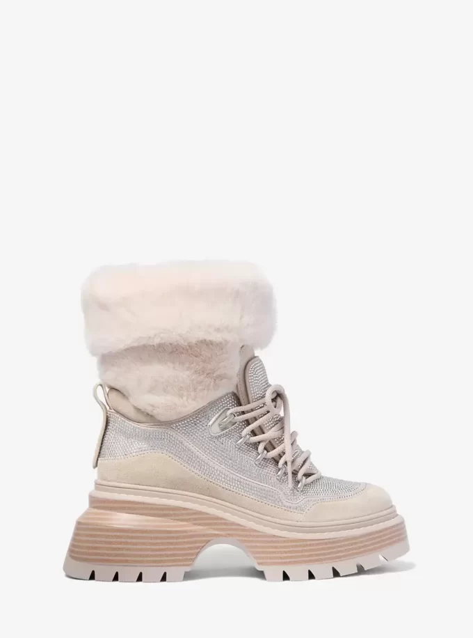 Shiloh Embellished Mixed-Media Boot Shiloh Embellished Mixed-Media Boot