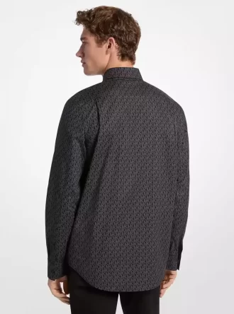 Signature Logo Stretch Cotton Shirt