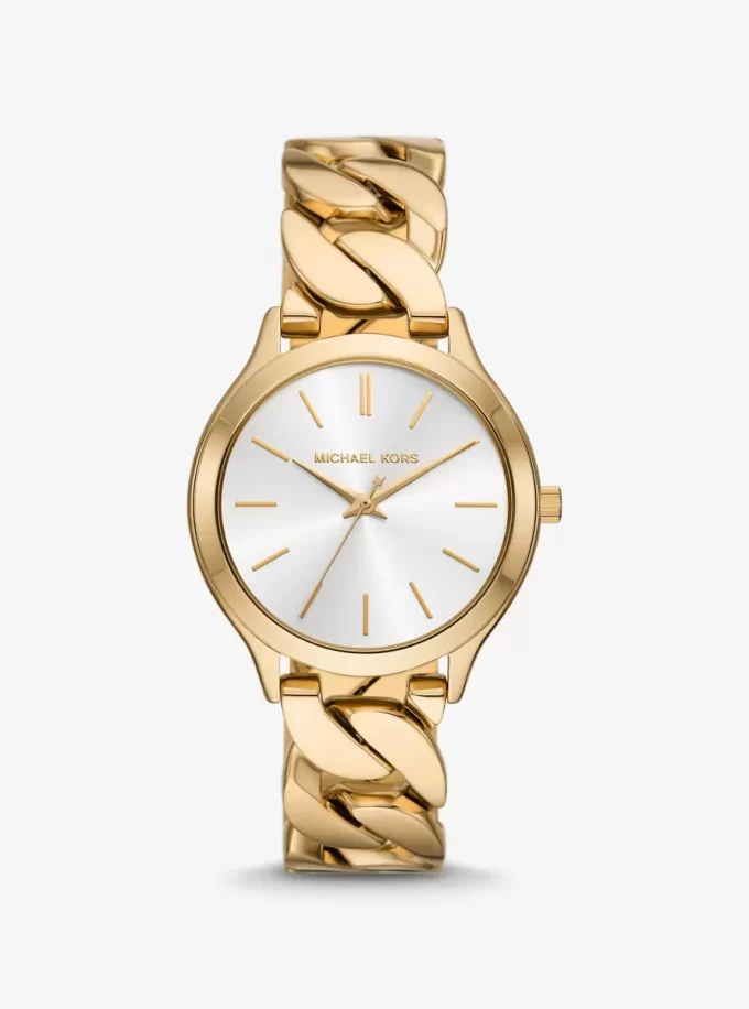 Slim Runway Gold-Tone Curb-Link Watch Slim Runway Gold-Tone Curb-Link Watch