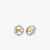 Small Pavé Logo Charm Two-Tone Stud Earrings Small Pavé Logo Charm Two-Tone Stud Earrings
