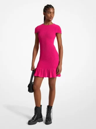 Smocked Georgette Mini Dress