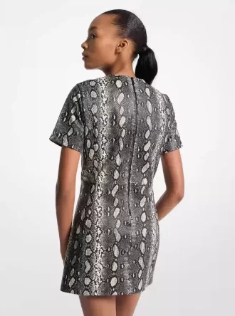 Snake Embossed Leather Mini Dress