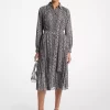 Snake Print Georgette Pleated Shirtdress Snake Print Georgette Pleated Shirtdress