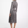Snake Print Georgette Pleated Shirtdress Snake Print Georgette Pleated Shirtdress