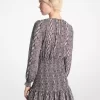 Snake Print Georgette Smocked Dress