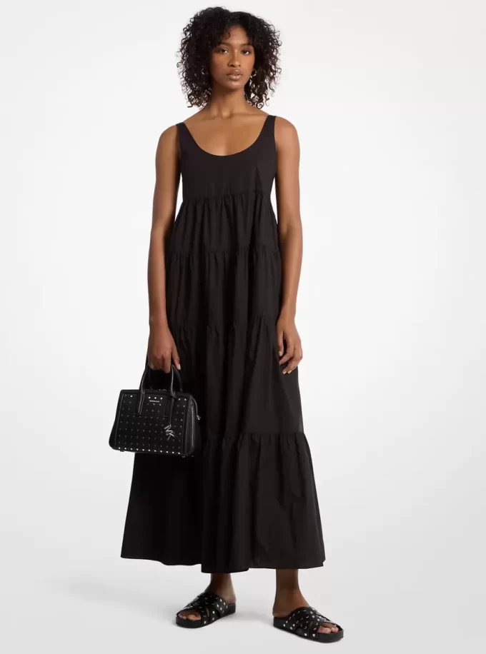 Stretch Cotton Tiered Dress Stretch Cotton Tiered Dress