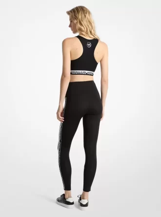 Stretch Knit Logo Tape High-Waisted Leggings