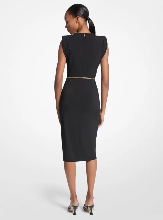Stretch Matte Jersey Belted Dress