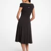 Stretch Viscose Off-The-Shoulder Midi Dress Stretch Viscose Off-The-Shoulder Midi Dress