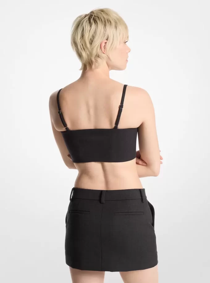 Stretch Wool Blend Mini Skirt Stretch Wool Blend Mini Skirt