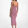 Striped Stretch Viscose Blend Midi Dress