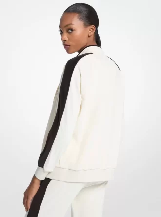 Striped Velour Zip-Up Jacket