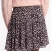 Studded Floral Print Georgette Tiered Skirt Studded Floral Print Georgette Tiered Skirt