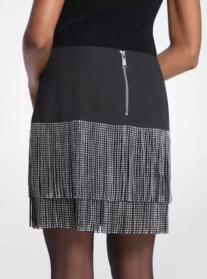 Studded Fringe Mini Skirt Studded Fringe Mini Skirt