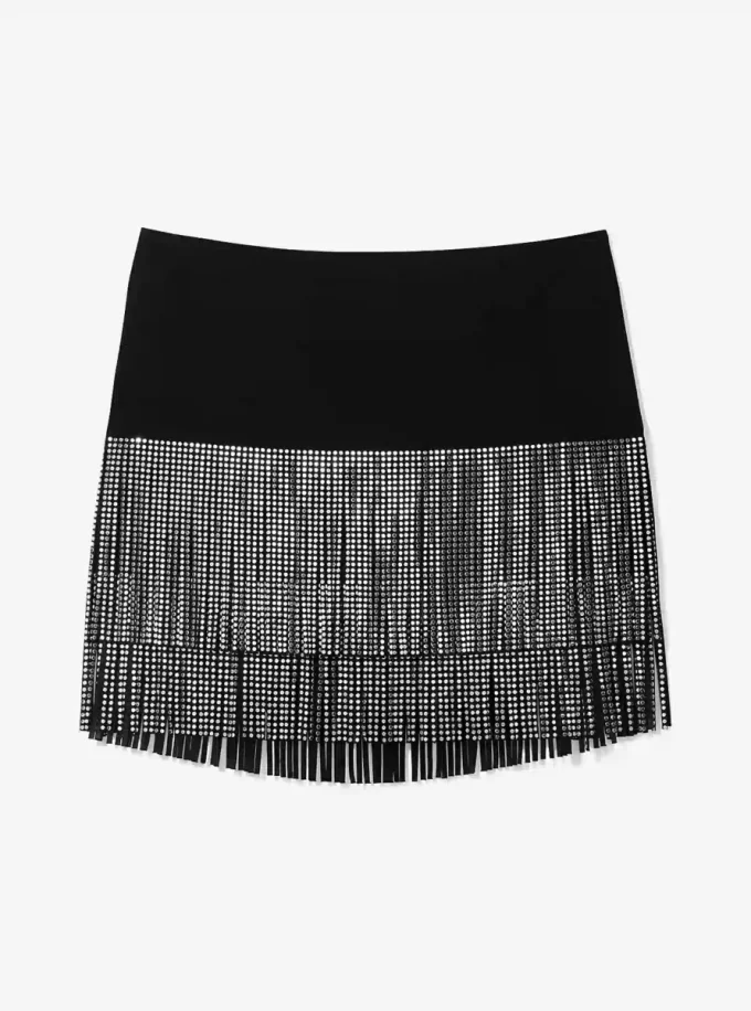 Studded Fringe Mini Skirt Studded Fringe Mini Skirt