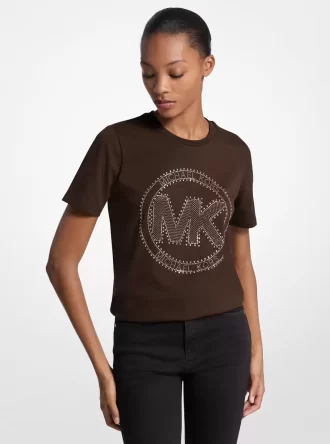 Studded Logo Charm Organic Cotton Jersey T-Shirt