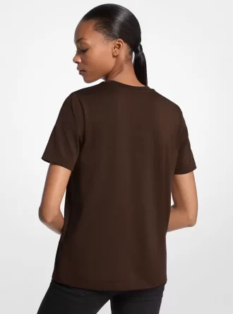 Studded Logo Charm Organic Cotton Jersey T-Shirt