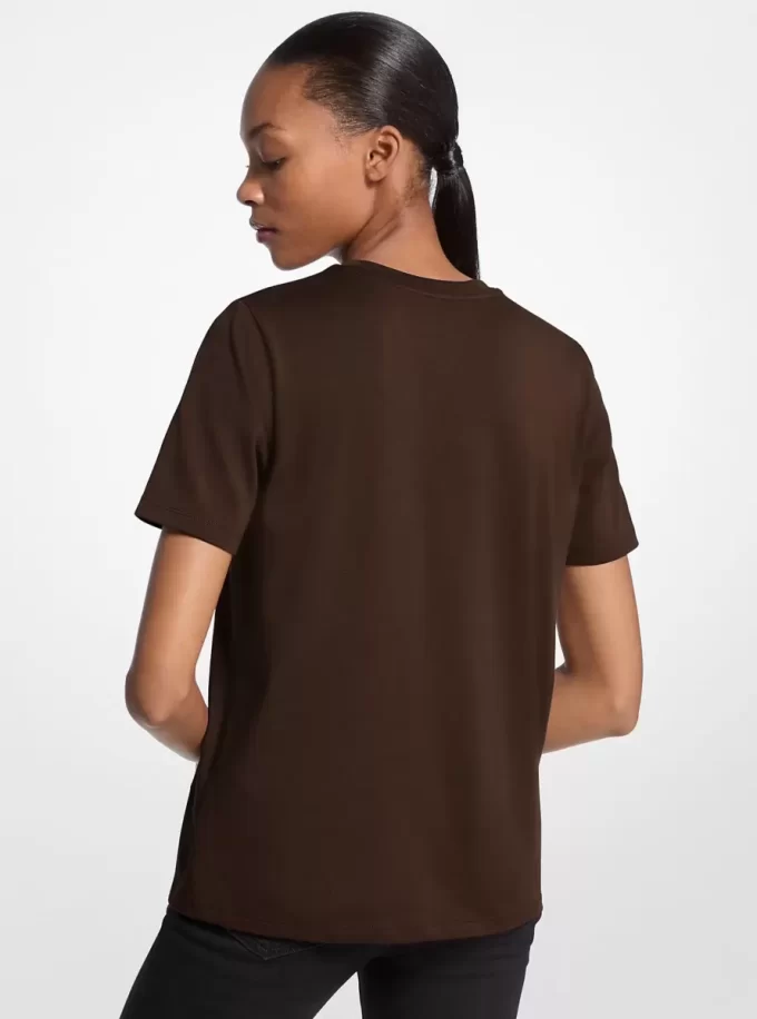 Studded Logo Charm Organic Cotton Jersey T-Shirt Studded Logo Charm Organic Cotton Jersey T-Shirt