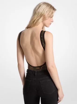 Studded Viscose Blend Bodysuit
