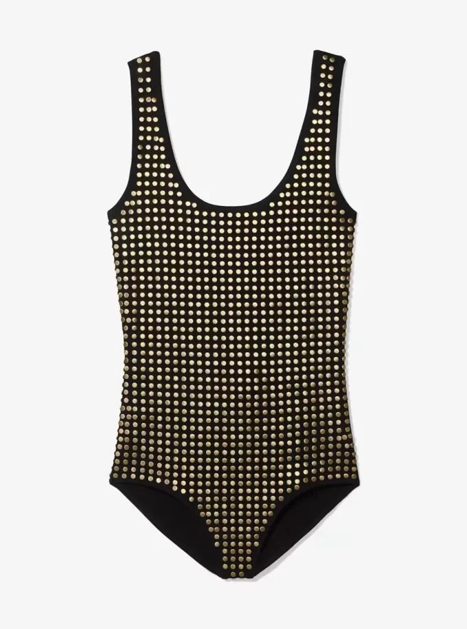 Studded Viscose Blend Bodysuit