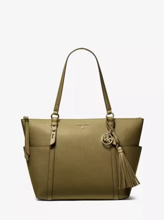 Sullivan Large Saffiano Leather Top-Zip Tote Bag