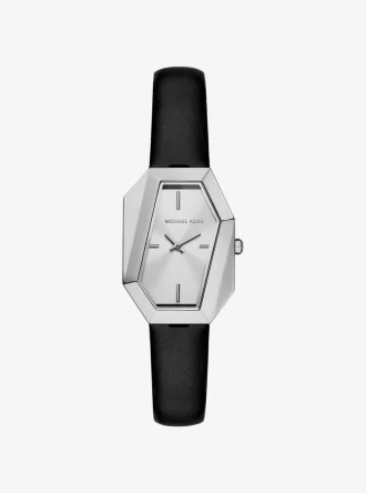 Suri Silver-Tone and Leather Watch