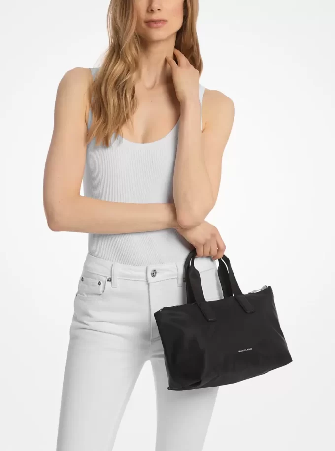 Tanner Small Printed Signature Logo Reversible Packable Tote Bag Tanner Small Printed Signature Logo Reversible Packable Tote Bag