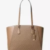 Taryn Large Signature Logo and Leather Tote Bag Taryn Large Signature Logo and Leather Tote Bag