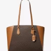 Taryn Large Signature Logo and Leather Tote Bag