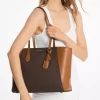 Taryn Large Signature Logo and Leather Tote Bag