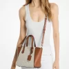 Taryn Small Signature Logo and Leather Convertible Crossbody Bag