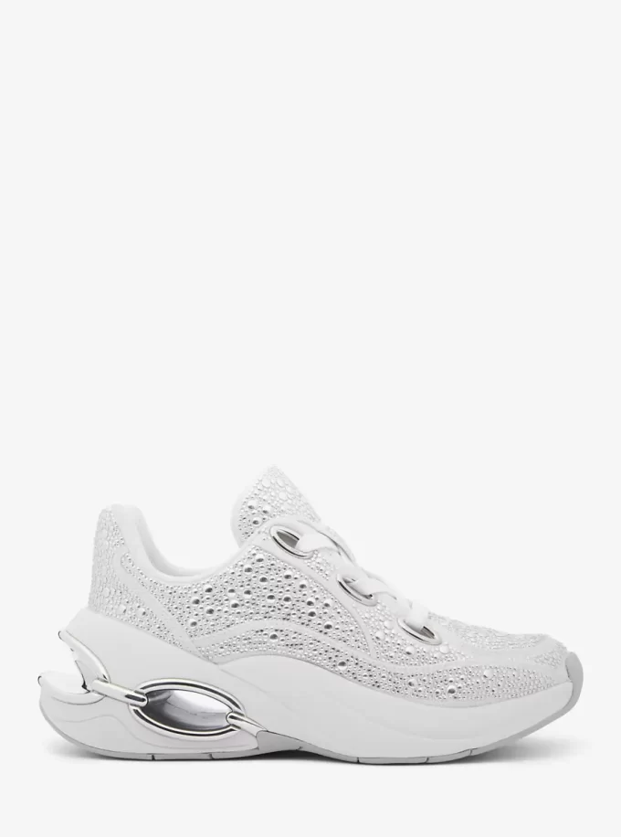 Toni Embellished Linen Blend Trainer Toni Embellished Linen Blend Trainer