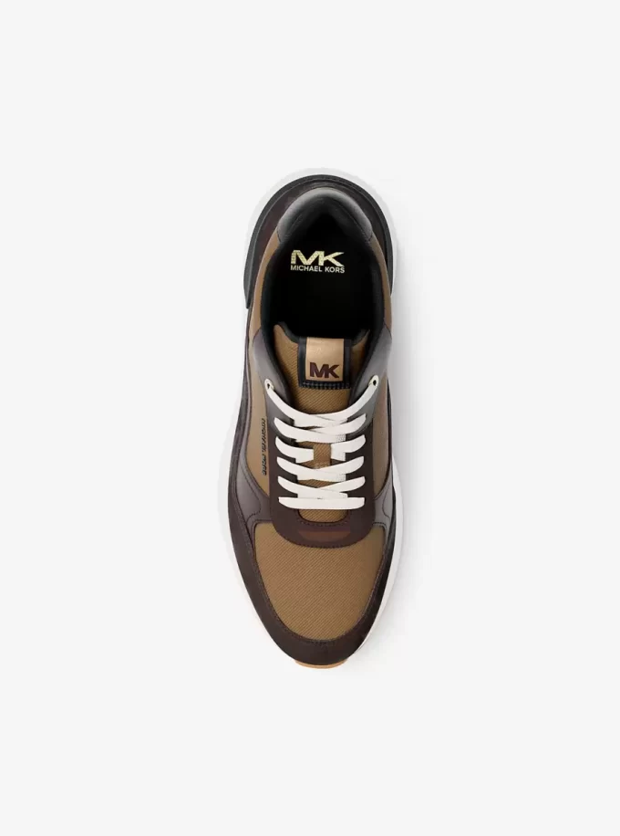 Trevor Leather and Corded Twill Trainer