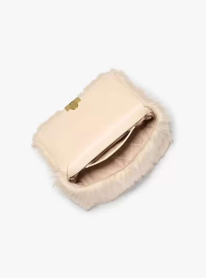 Tribeca Large Faux Shearling Shoulder Bag