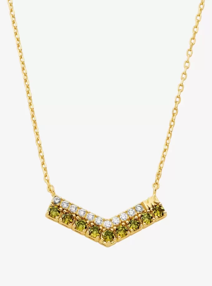 Two-Tone Pavé Chevron Necklace