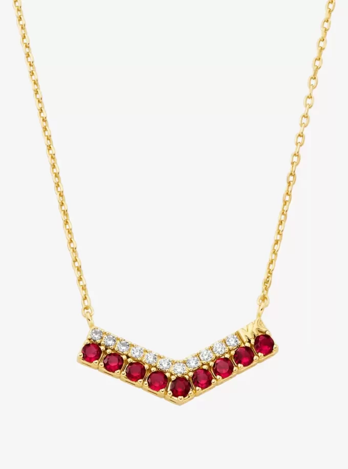 Two-Tone Pavé Chevron Necklace