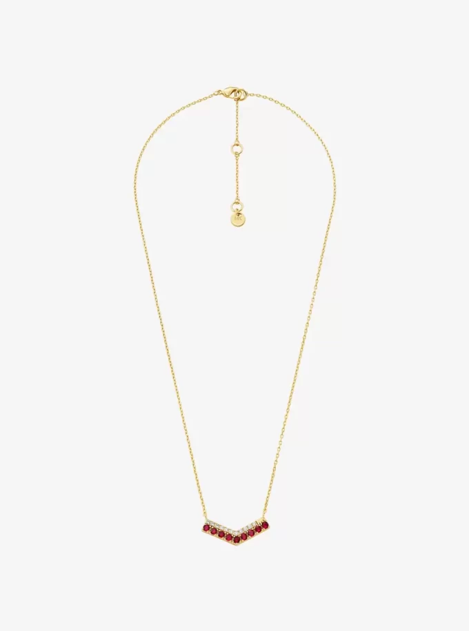 Two-Tone Pavé Chevron Necklace