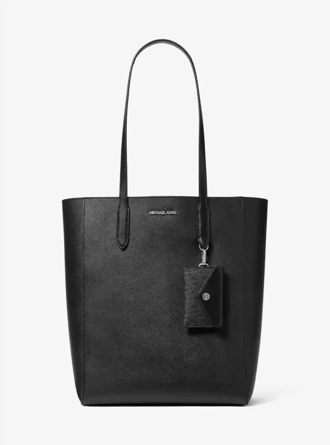 Vincent Large Saffiano Leather Tote Bag with Card Case