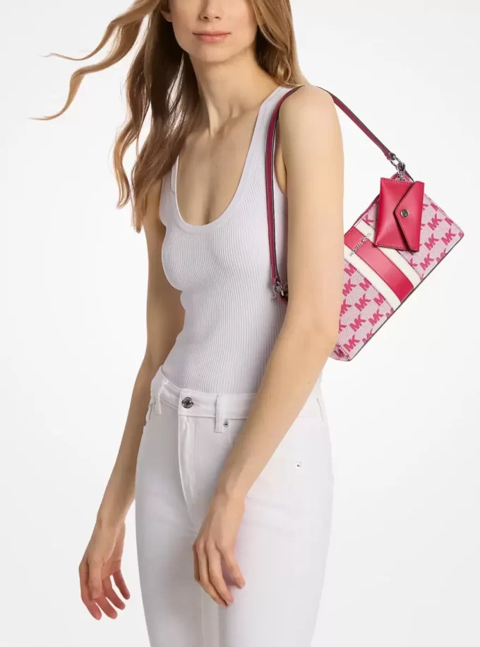 Vincent Medium Logo Jacquard Pochette with Card Case