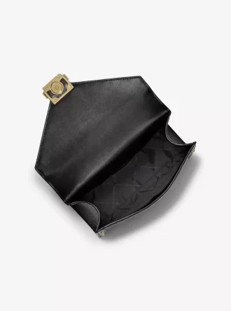 Whitney Leopard Print Calf Hair and Signature Logo Shoulder Bag