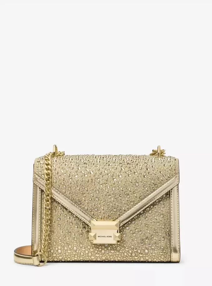 Whitney Medium Embellished Metallic Shoulder Bag